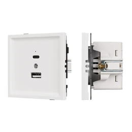 Фото #1 товара Механизм USB розетки SCT-TENDO-MUAC-SFPL-WH (5V, 3A, QC3) (Arlight, Матовый белый)