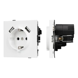 Фото #1 товара Механизм розетки с USB зарядкой SCT-TENDO-MUAA-PL-WH (230V, 16A) (Arlight, Белый)