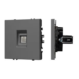 Фото #1 товара ARL NOBE Розетка компьютерная софт-тач серый базальт SCT-MPC1-SFPL-GR (RJ-45, CAT6) (Arlight, -)