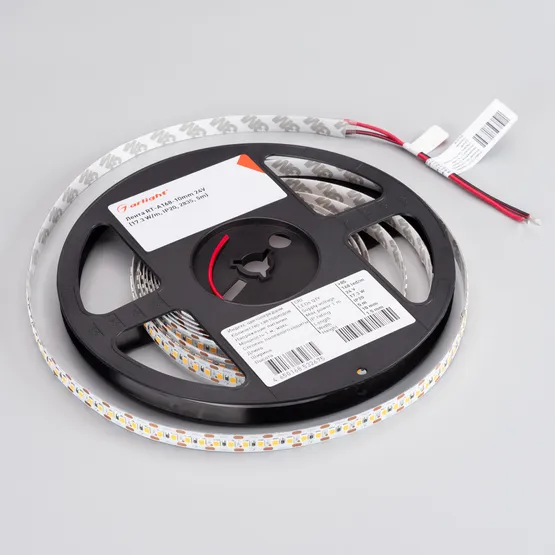 Фото #2 товара Светодиодная лента RT 2-5000 24V Cx2 Cool 8K 10mm (2835, 168 LED/m, LUX) (Arlight, 17 Вт/м, IP20)