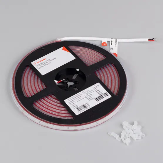 Фото #2 товара Светодиодная лента герметичная DOT-PFS-X160-10mm 24V Warm3000 (12 W/m, IP68, 5m) (Arlight, 5 лет)