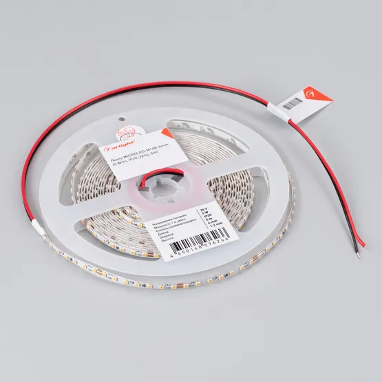 Фото #2 товара Светодиодная лента MICROLED-M168-4mm 24V White6000 (5 W/m, IP20, 2216, 5m) (Arlight, узкая)