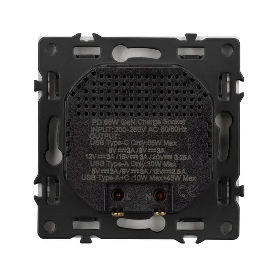 Фото #3 товара Механизм розетки с быстрой USB зарядкой SCT-NOBE-MUAC-SFPL-FC-CA (65W, QC3) (Arlight, Кашемир)