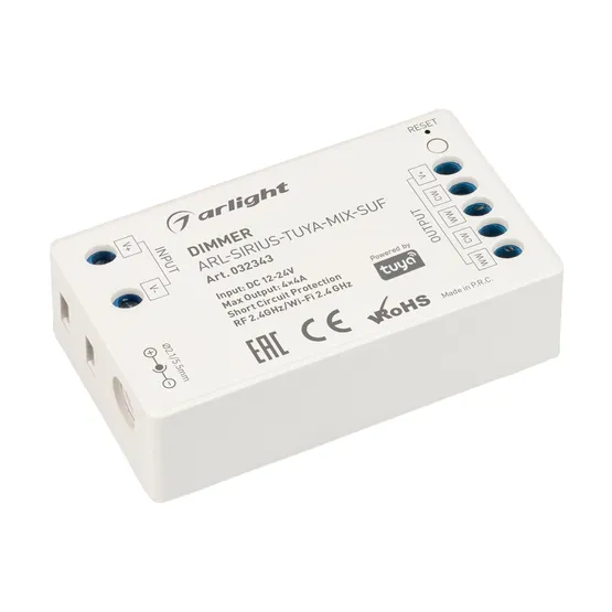 Фото #1 товара Диммер ARL-SIRIUS-TUYA-MIX-SUF (12-24V, 4x4A, 2.4G) (Arlight, Контроллер)