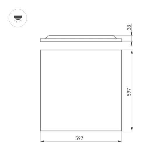 Фото #10 товара Светильник DL-TITAN-FRAMELESS-S600x600-40W Warm3000 (WH, 120 deg, CRI90, 230V) (Arlight, IP40 Металл, 5 лет)