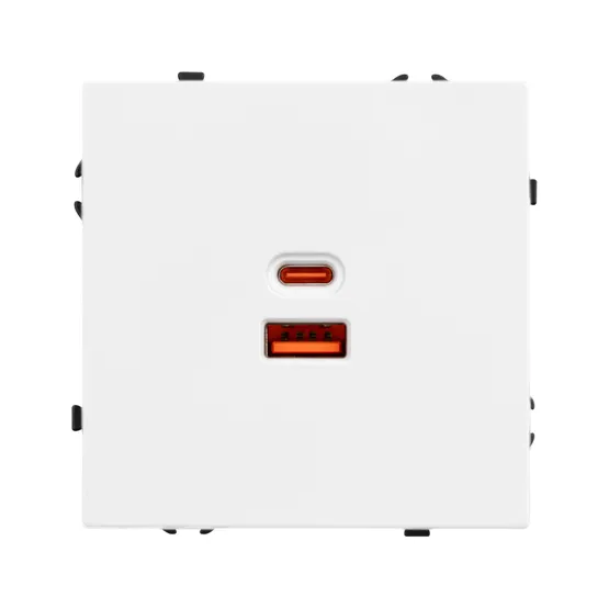 Фото #3 товара ARL NOBE USB Розетка тип A+C софт-тач белый кварц SCT-MUAC-SFPL-FC-WH (65W, QC3) (Arlight, -)
