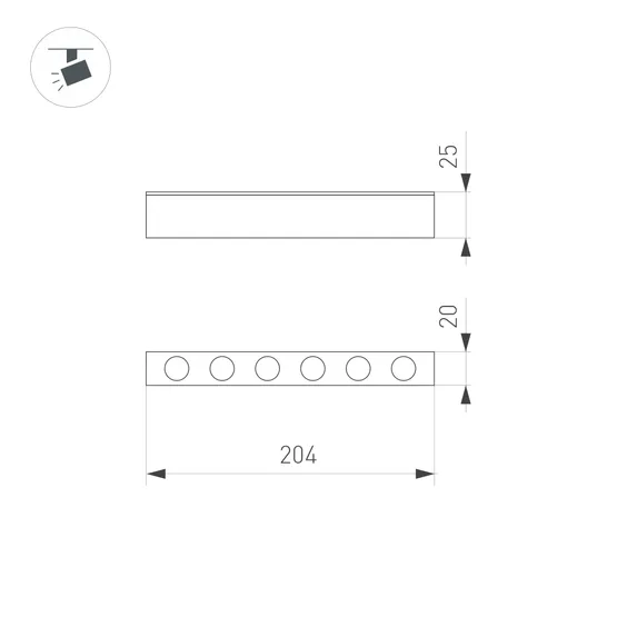 Фото #8 товара Светильник MAG-DOTS-25-L200-6W Warm3000 (BK, 30 deg, 24V, DALI) (Arlight, IP20 Металл, 5 лет)