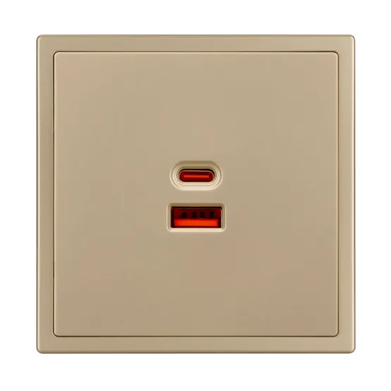 Фото #2 товара Механизм розетки с быстрой USB зарядкой SCT-NOBE-MUAC-SFPL-FC-GD (65W, QC3) (Arlight, Золотой песок)