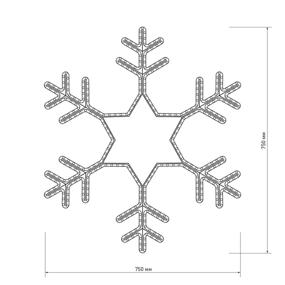 Фото #3 товара Фигура cветодиодная ARD-SNOWFLAKE-M4-750x750-324LED White (230V, 18W) (Ardecoled, IP65)