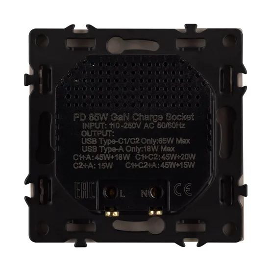 Фото #2 товара Механизм розетки с быстрой USB зарядкой SCT-NOBE-MUACC-SFPL-FC-CA (65W, QC3) (Arlight, -)