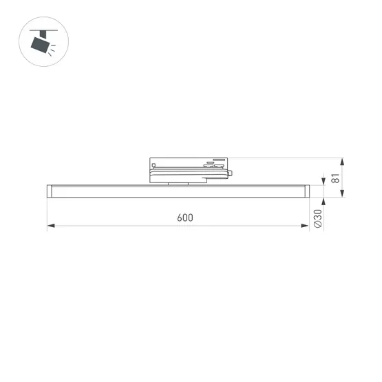 Фото #4 товара Светильник LGD-TUBE-TURN-4TR-L600-20W Warm3000 (BK, 180 deg, 230V) (Arlight, IP20 Металл, 3 года)