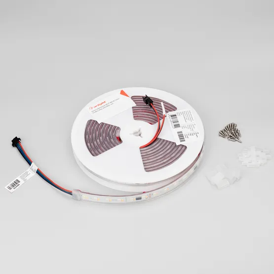 Фото #2 товара Светодиодная лента герметичная SPI-P-BA120-14mm 24V RGBW-White-PX6-BPT (16 W/m, IP66, 5060/2835, 5m) (Arlight, бегущий огонь)
