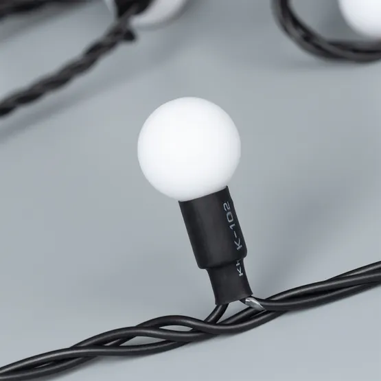 Фото #3 товара Светодиодная гирлянда ARD-BALL-CLASSIC-D23-10000-BLACK-80LED RGB (230V, 3.5W) (Ardecoled, IP65)