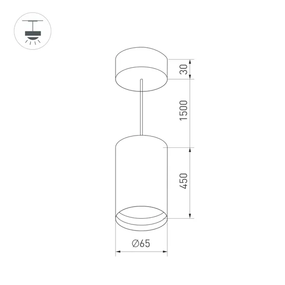 Фото #11 товара Светильник SP-POLO-HANG-LONG450-R65-8W White5000 (BK-WH, 40 deg) (Arlight, IP20 Металл, 3 года)