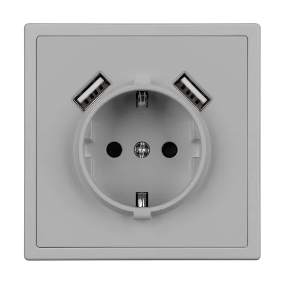 Фото #2 товара Механизм розетки с USB зарядкой SCT-NOBE-MUAA-SFPL-IS (230V, 16A) (Arlight, Никель)