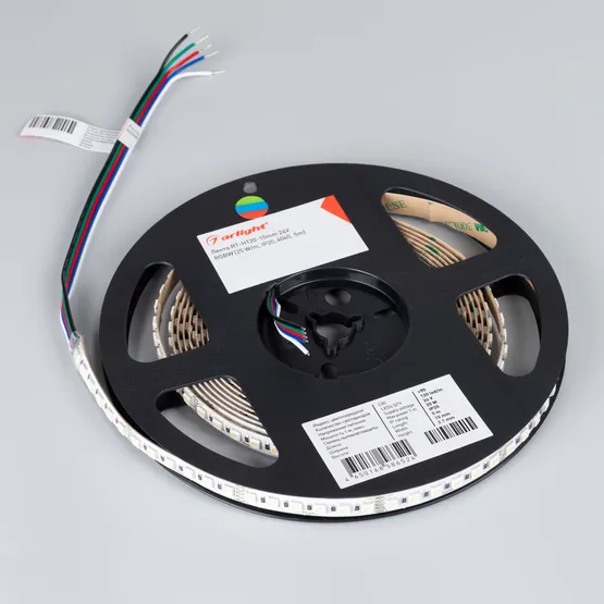Фото #7 товара Светодиодная лента RT-H120-10mm 24V RGBW-White-4-in-1 (25 W/m, IP20, 4040, 5m) (Arlight, Открытый)