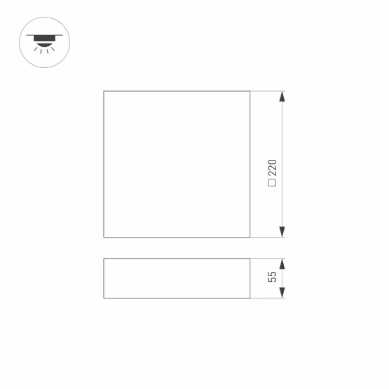 Фото #2 товара Светильник SP-QUADRO-S220x220-27W Day4000 (BK, 120 deg, 230V) (Arlight, IP40 Металл, 3 года)