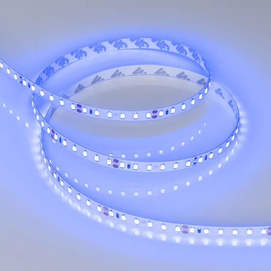 Фото #2 товара Светодиодная лента RT-A120-8mm 24V Blue (9.6 W/m, IP20, 5m) (Arlight, 9.6 Вт/м, IP20)