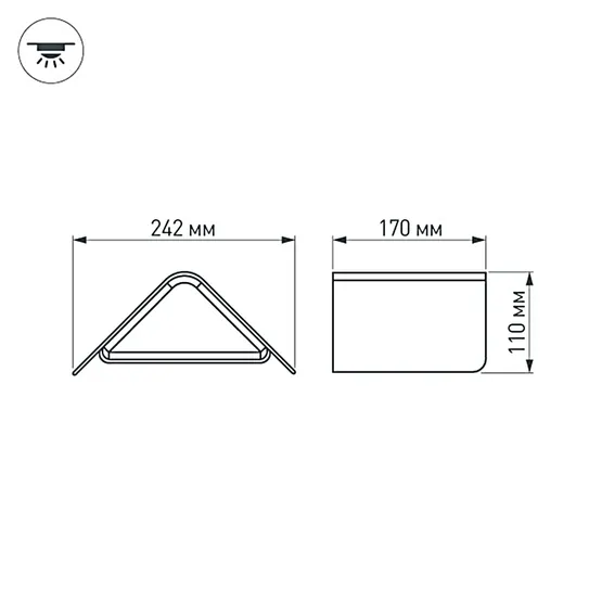Фото #5 товара Светильник LGD-Wall-Delta-1R-12W Warm White (Arlight, IP54 Металл, 3 года)