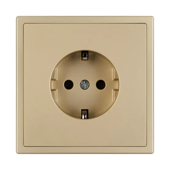 Фото #3 товара ARL NOBE Розетка зк со шторками софт-тач золотой песок SCT-MEU-SFPL-GD (250V, 16A) (Arlight, -)