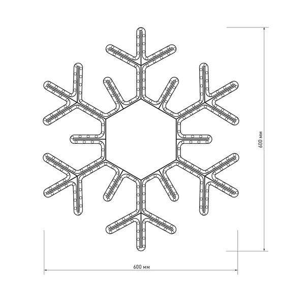 Фото #3 товара Фигура cветодиодная ARD-SNOWFLAKE-M5-600x600-216LED White (230V, 15W) (Ardecoled, IP65)