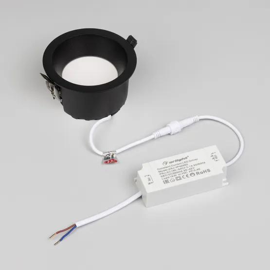 Фото #5 товара Светильник MS-DROP-BUILT-R105-14W Day4000 (BK, 85 deg, 230V) (Arlight, IP54 Металл, 5 лет)