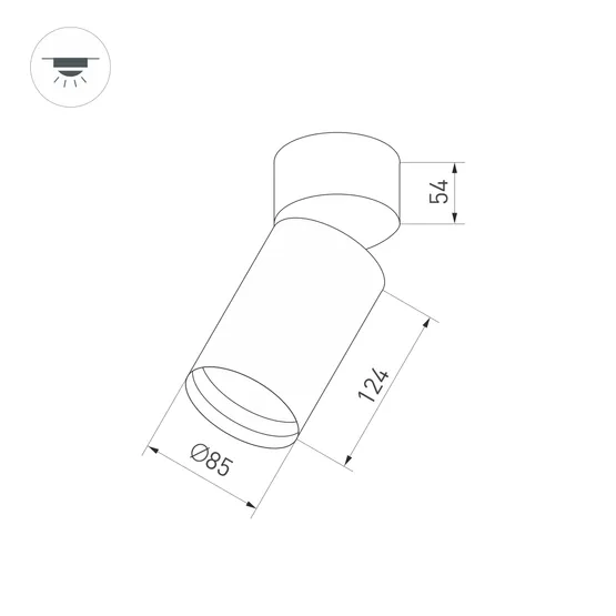 Фото #9 товара Светильник SP-POLO-SURFACE-FLAP-R85-15W White5000 (BK-GD, 40 deg) (Arlight, IP20 Металл, 3 года)