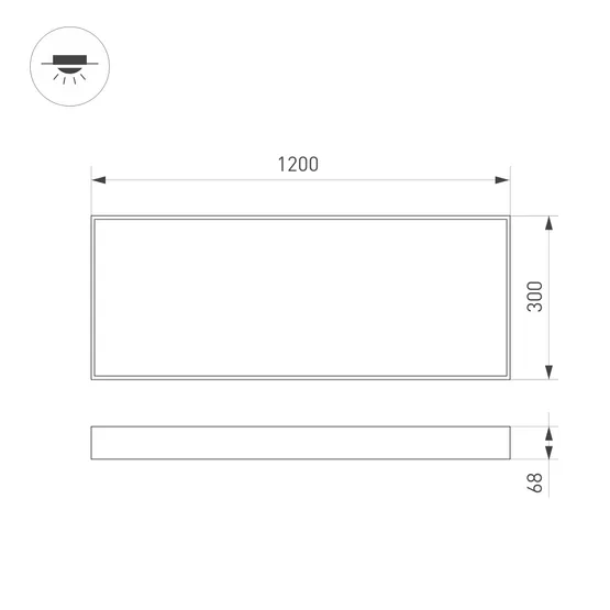 Фото #4 товара Светильник IM-EMERGENCY-1.5H-S300x1200-45W White6000 (WH, 120 deg, 230V) (Arlight, IP40 Металл, 2 года)