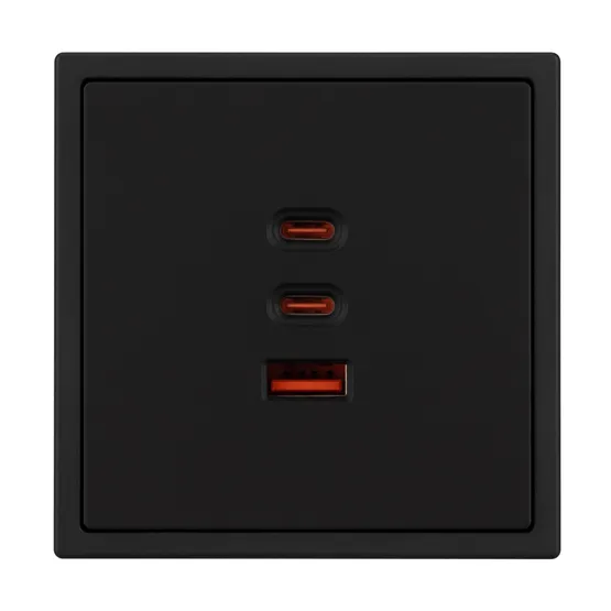 Фото #2 товара Механизм розетки с быстрой USB зарядкой SCT-NOBE-MUACC-SFPL-FC-BK (65W, QC3) (Arlight, -)