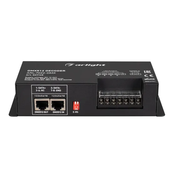 Фото #3 товара Декодер ARL-7022-DMX (12-24V, 4x8A, DMX512, XLR3) (Arlight, IP20 Металл, 3 года)