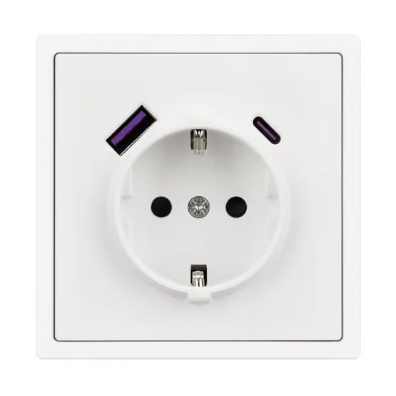 Фото #3 товара Механизм розетки с USB зарядкой SCT-NOBE-MUAC-SFPL-WH (230V, 16A) (Arlight, Белый кварц)