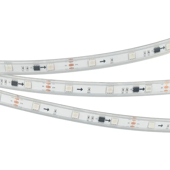 Фото #4 товара Светодиодная лента герметичная SPI-P-B30-12mm 12V RGB-PX3 (7.2W/m, IP66, 5060, 5m) (Arlight, бегущий огонь)