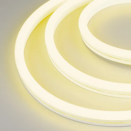 Фото #1 товара Светодиодная лента герметичная WAVE-SIDE-A120-12x25mm 230V Yellow (12 W/m, IP67, 50m, wire x2) (Arlight, Грибовидная форма)