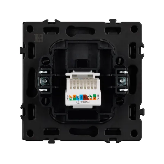 Фото #2 товара ARL NOBE Розетка компьютерная софт-тач черный оникс SCT-MPC1-SFPL-BK (RJ-45, CAT6) (Arlight, -)