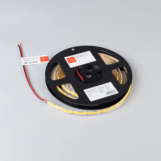 Фото #3 товара Светодиодная лента COB-X576-10mm 24V Warm3000 (15 W/m, IP20, 5m) (Arlight, высок.эфф.150 лм/Вт)