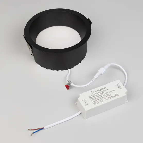 Фото #3 товара Светильник MS-DROP-BUILT-R158-30W Warm3000 (BK, 90 deg, 230V) (Arlight, IP54 Металл, 5 лет)