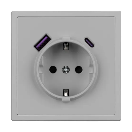 Фото #3 товара Механизм розетки с USB зарядкой SCT-NOBE-MUAC-SFPL-IS (230V, 16A) (Arlight, Никель)