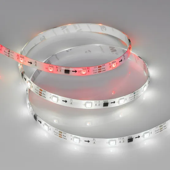 Фото #3 товара Светодиодная лента герметичная SPI-SE-B30-10mm 12V RGB-PX3 (7.2W/m, IP65, 5060, 5m) (Arlight, бегущий огонь)
