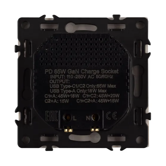 Фото #3 товара Механизм розетки с быстрой USB зарядкой SCT-NOBE-MUACC-SFPL-FC-GD (65W, QC3) (Arlight, -)