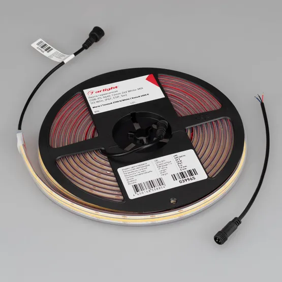 Фото #4 товара Светодиодная лента герметичная COB-PS-X640-12mm 24V White-MIX (23 W/m, IP67, CSP, 5m) (Arlight, Изменяемая ЦТ)