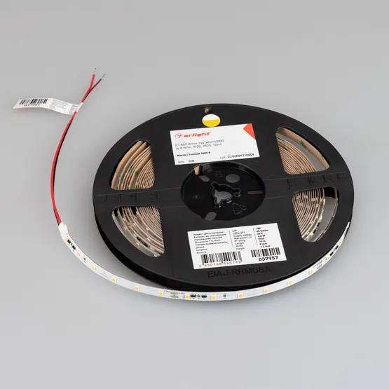 Фото #3 товара Светодиодная лента IC-A60-8mm 24V Warm3000 (4.8 W/m, IP20, 2835, 10m) (Arlight, стабилизированная)