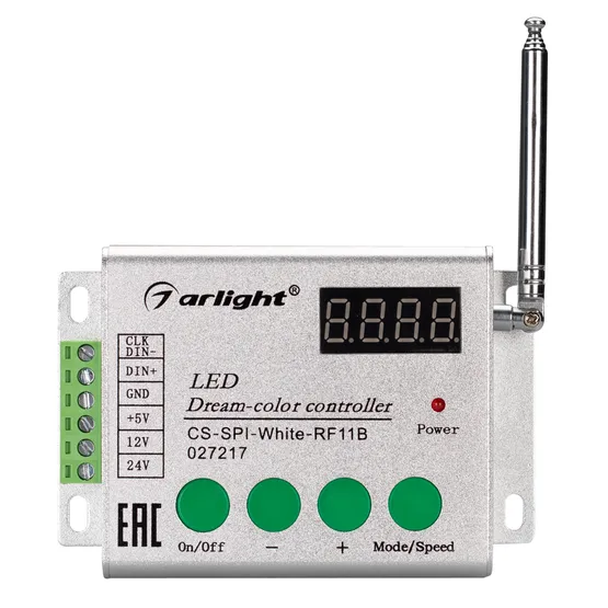 Фото #2 товара Контроллер CS-SPI-White-RF11B (5-24V, ПДУ 11кн) (Arlight, IP20 Металл, 1 год)