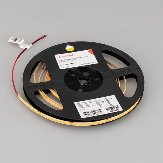 Фото #3 товара Светодиодная лента COB-X480-6mm 24V Warm2700 (6 W/m, IP20, CSP, 4m) (Arlight, -)