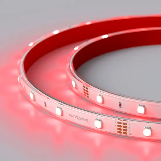 Фото #4 товара Светодиодная лента RTW 2-5000PS 24V RGB (5060, 150 LED, LUX) (Arlight, 7.2 Вт/м, IP67)
