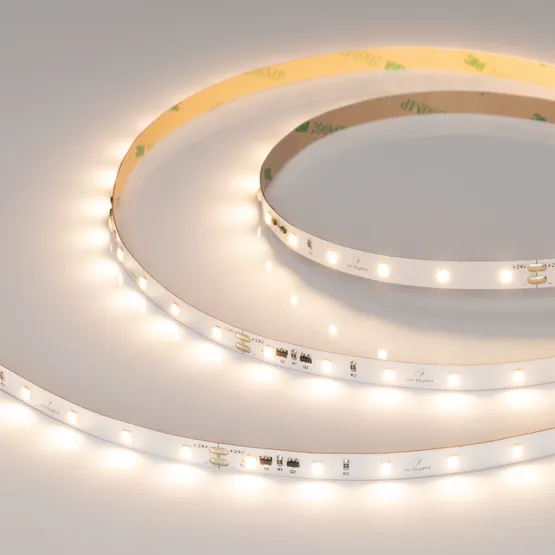 Фото #4 товара Светодиодная лента IC-A60-8mm 24V Warm3000 (4.8 W/m, IP20, 2835, 10m) (Arlight, стабилизированная)