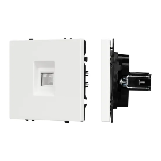 Фото #1 товара Механизм компьютерной розетки SCT-NOBE-MPC1-SFPL-WH (RJ-45, CAT6) (Arlight, Белый кварц)