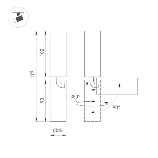 Фото #4 товара Светильник SP-NUANCE-SURFACE-FLAP-R35-7W Warm3000 (WH, 36 deg, 230V) (Arlight, IP40 Металл, 5 лет)