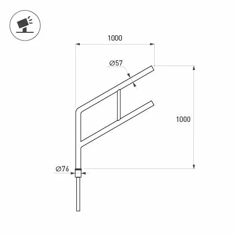 Фото #2 товара Кронштейн OXOR-SG2-1000x76-L1000 BLACK (Arlight, Сталь)