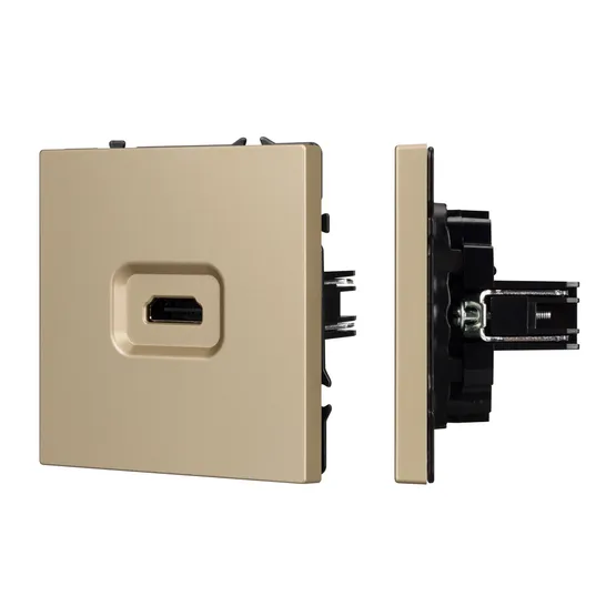 Фото #1 товара ARL NOBE Розетка HDMI софт-тач золотой песок SCT-MHD1-SFPL-GD (Arlight, -)