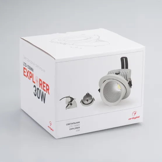 Фото #6 товара Светильник LTD-150WH-EXPLORER-30W White 38deg (Arlight, IP20 Металл, 3 года)